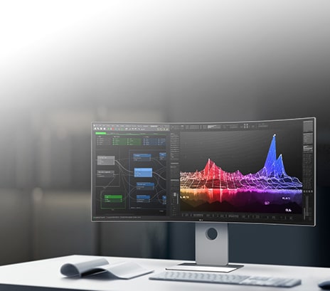 Monitores e PCs LG com tecnologia de manuseio preciso de componentes de circuitos, destacando a inovação para melhorar o desempenho e a confiabilidade.