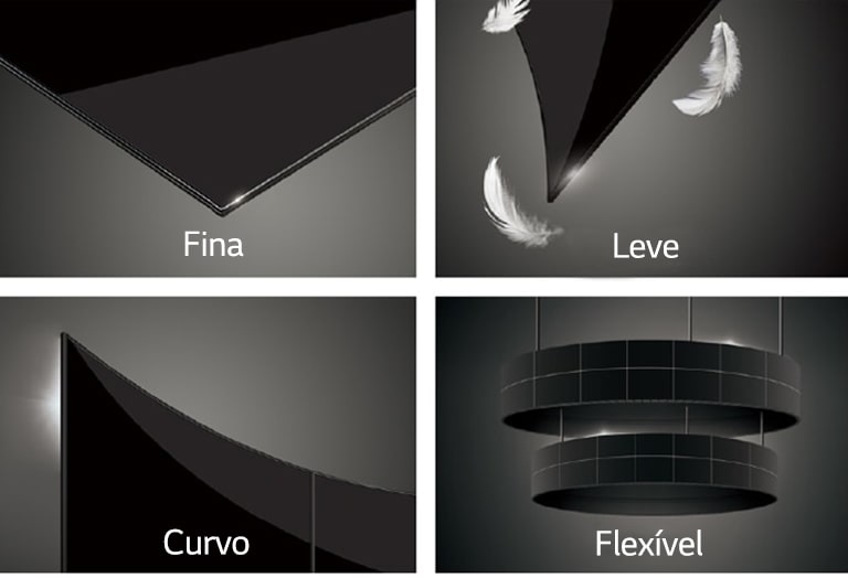 A tela do LG OLED Signage é fina, leve e flexível.