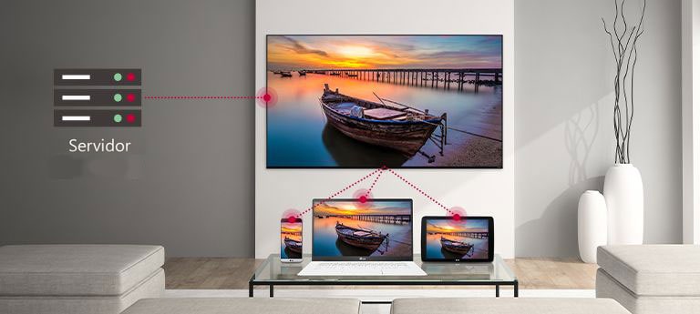 Com a função SoftAP da TV, conecte outros dispositivos, como celulares, laptops e tablets.