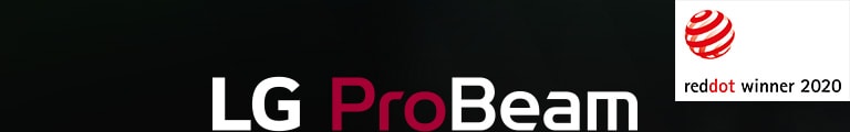 Logotipos LG ProBeam e de vencedor do reddot 2020