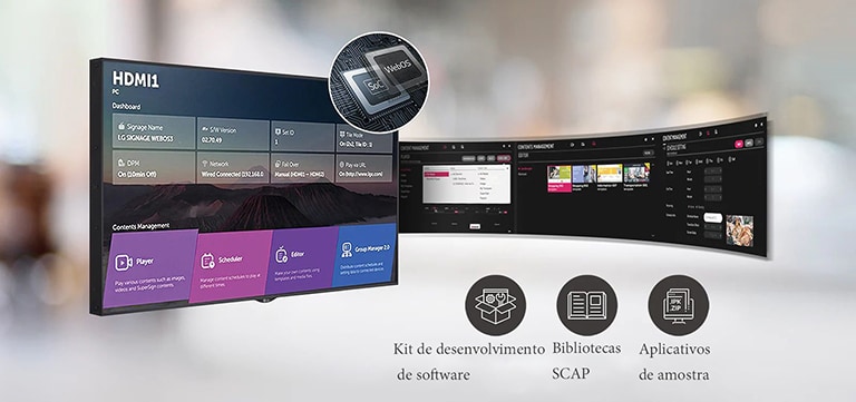 Uma série de tarefas que podem ser feitas simultaneamente são facilmente organizadas por meio da plataforma webOS.
