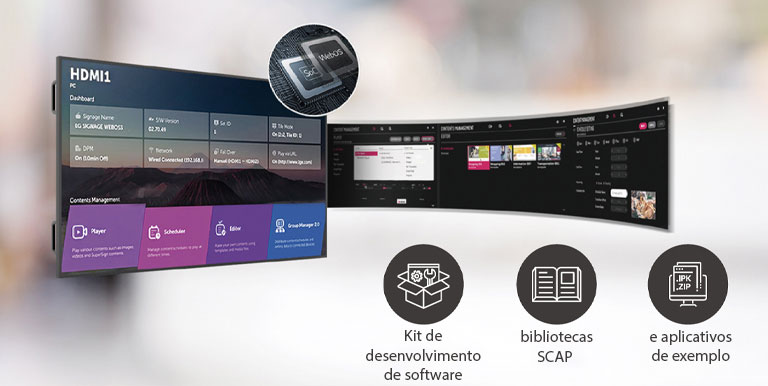 Várias tarefas podem ser realizadas simultaneamente com a interface gráfica intuitiva.