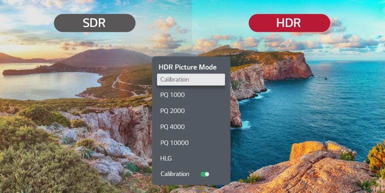 O tom é ajustado pela seleção manual das informações HDR.