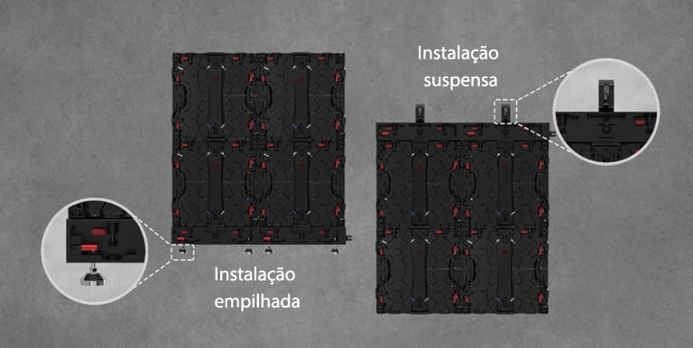 Um estúdio de produção virtual com paredes de LED curvas e LEDs de teto e piso está fazendo uma filmagem, e um controlador compatível é exibido ao lado dele.