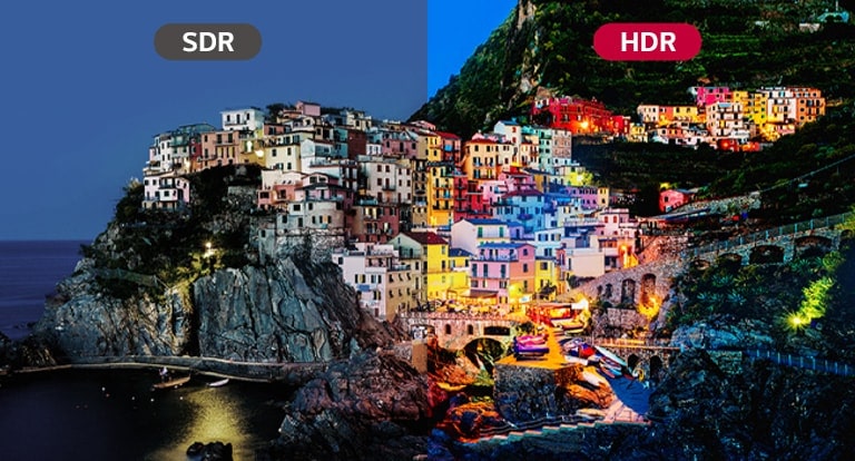 O conteúdo de HDR parece mais vivo e realista do que o de SDR.