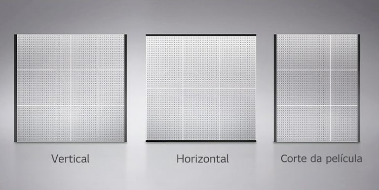 Com a adição de películas na vertical ou na horizontal, ou com o corte da película, ela pode ser redimensionada de forma flexível.