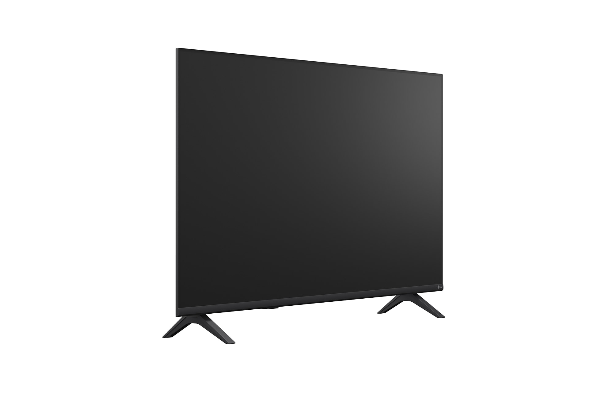 Vista lateral em 45 graus da LG Smart TV 4K UHD de 43'' 43NU85CB