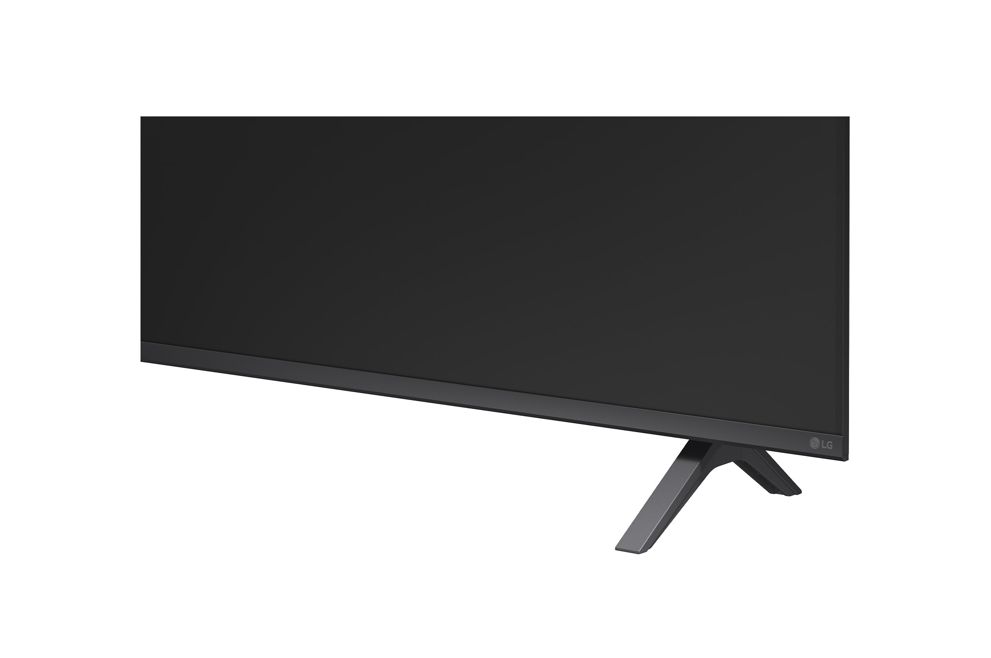'Vista aproximada do canto inferior direito da LG Smart TV 4K UHD de 55'' 55NU85CB