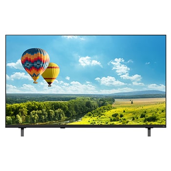 Vista frontal da LG Smart TV 4K UHD de 55'' 55NU85CB com imagem ilustrativa na tela