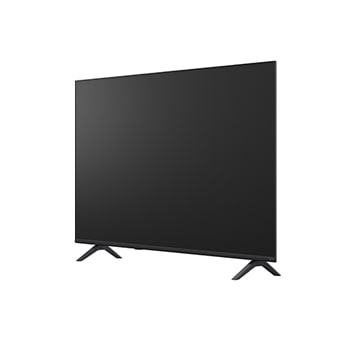 Vista lateral em -45 graus da LG Smart TV 4K UHD de 55'' 55NU85CB