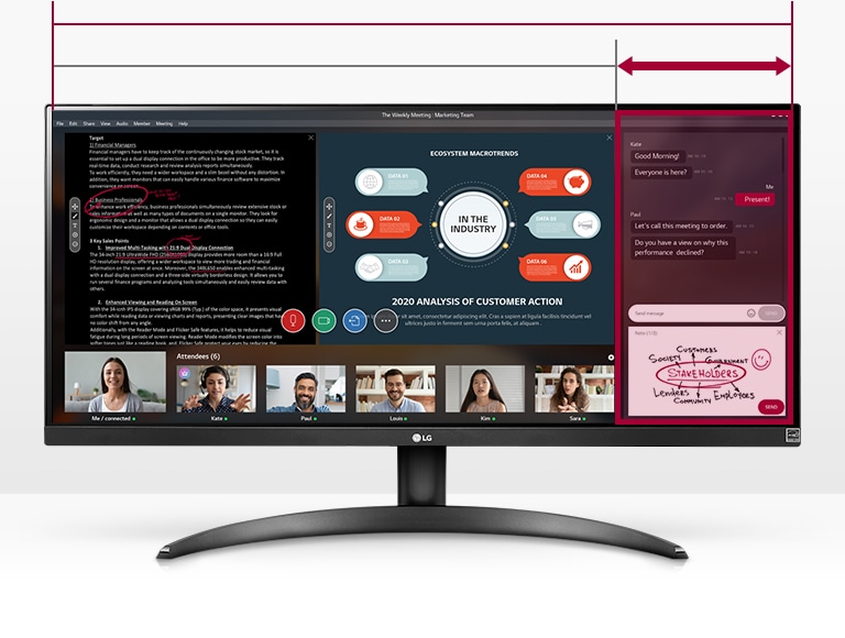 LG 29WP500-B 29インチ 2560×1080 HDR 75Hz LG 29 UltraWide™ Full HD (2560x1080) HDR IPS Monitor