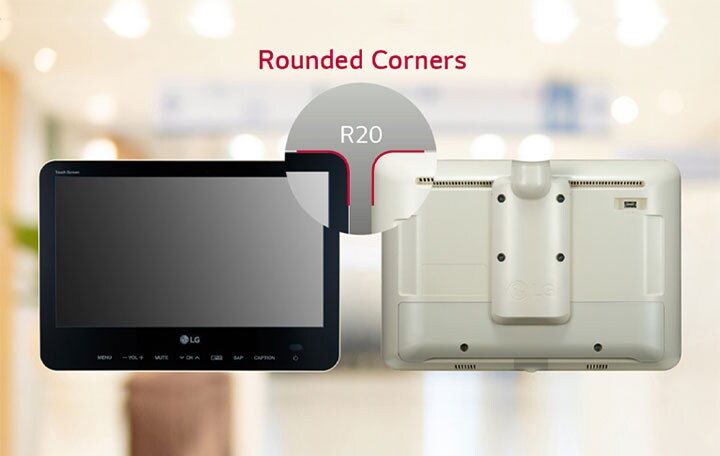 The rounded-corner design of the LN766A is being shown.