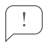 A message box, drawn in black outlined, features an exclamation mark at the center.