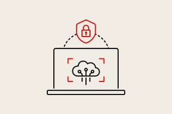 Laptop icon with a shielded cloud, illustrating "Enhanced Security" reinforced by user authentication.	