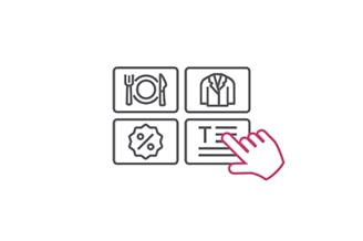La solution SGC SuperSign de LG prend en charge des modèles de conception personnalisés adaptés à divers espaces. L’image illustre ces modèles avec de simples icônes.
