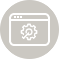 Icono de software de administración que representa el control administrativo para sistemas de lavandería comercial