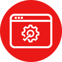 Icono de software de administración que representa el control administrativo para sistemas de lavandería comercial