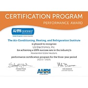 Logotipo de AHRI Certification Program Award