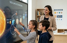 Aula interactiva que utiliza pantallas digitales para enriquecer las experiencias de aprendizaje