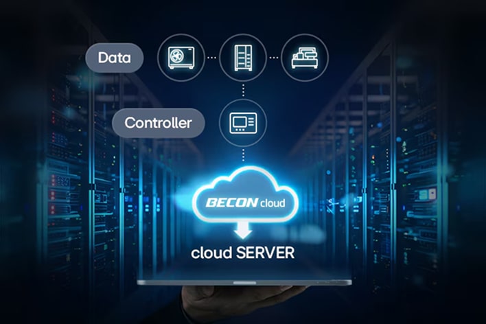 Sistema de control de centros de datos LG BECON con integración de servidores en la nube, que optimiza la eficiencia energética, la estabilidad y el rendimiento operativo