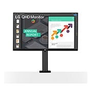 LG Monitor QHD Ergo IPS de 27'' con USB Tipo-C™, 27QN880-B