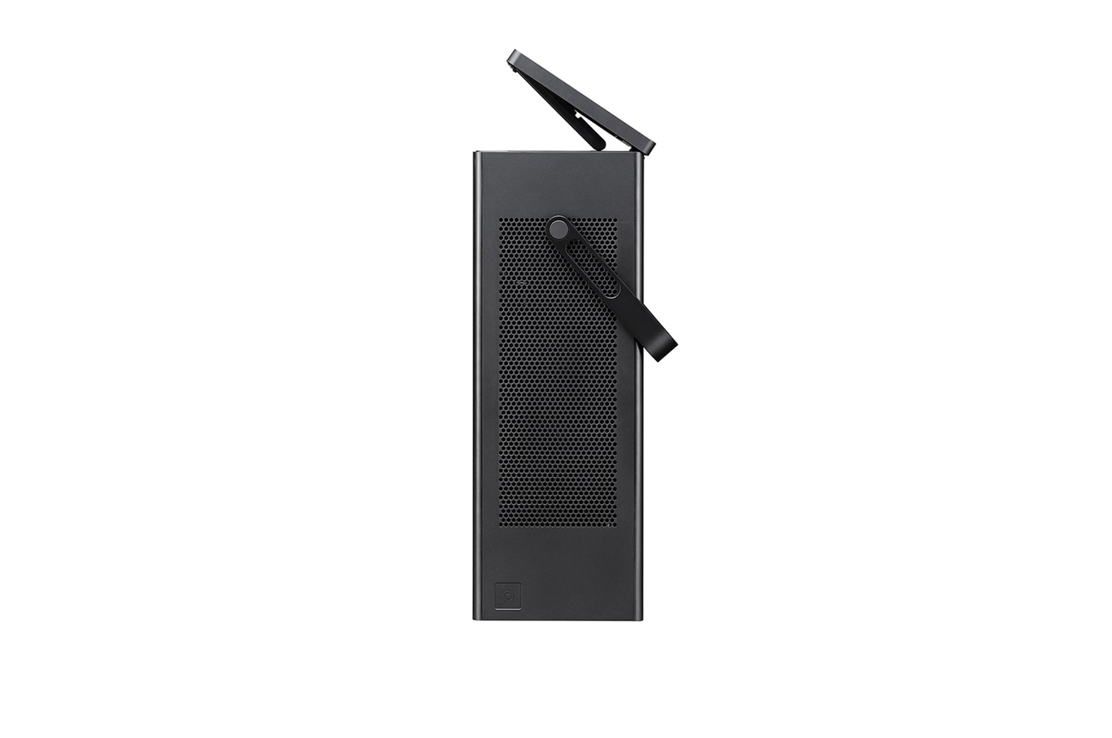Front view with open stand