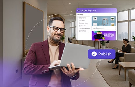 La señalización digital interactiva de LG en las aulas fomenta la participación con contenido dinámico.