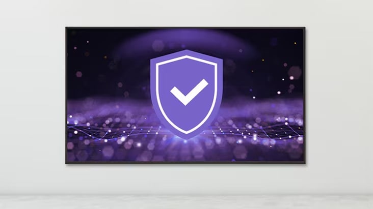 Ein Bild stellt die Sicherheitsüberwachungsfunktion der LG ConnectedCare-Lösung dar.