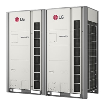 LG MULTI V i ZRUM220LTE6 Außengerät, 22HP. 1x1 quadratische Kanäle auf der rechten Seite der Vorderseite sowie auf jeder Seite des Geräts.