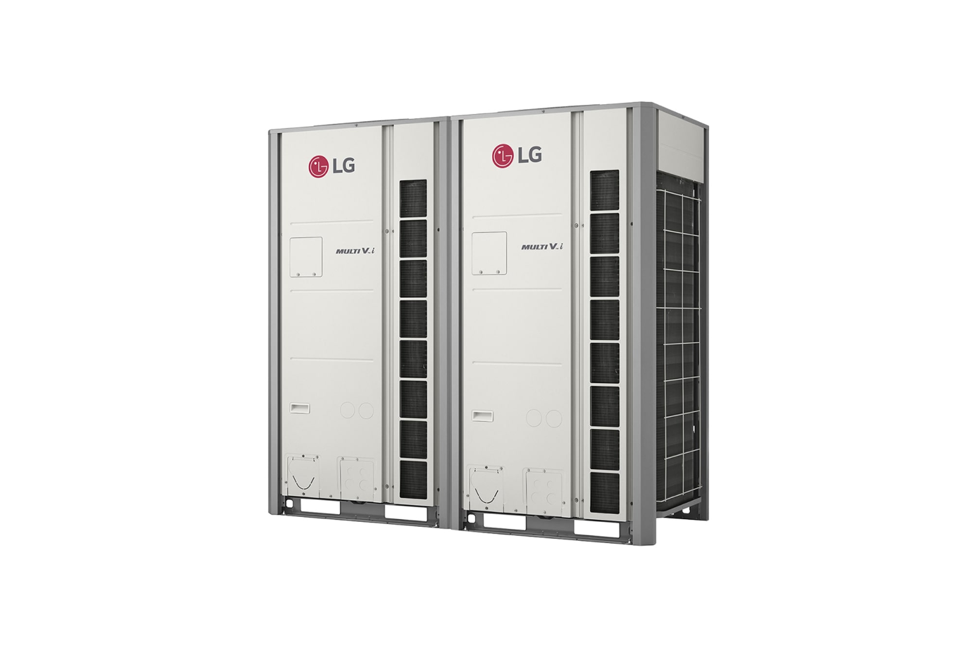 LG MULTI V i ZRUM220LTE6 Außengerät, 22HP. 1x1 quadratische Kanäle auf der rechten Seite der Vorderseite sowie auf jeder Seite des Geräts.