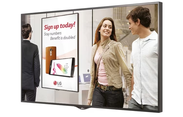 LG Geräuscharmut und geringer Energieverbrauch bei erhöhter Helligkeit, 55XS2B