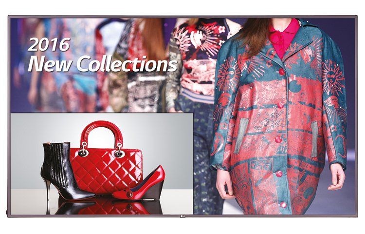 LG Ultra HD-Signage mit mehrfacher Bildschirmaufteilung, 75UH5C