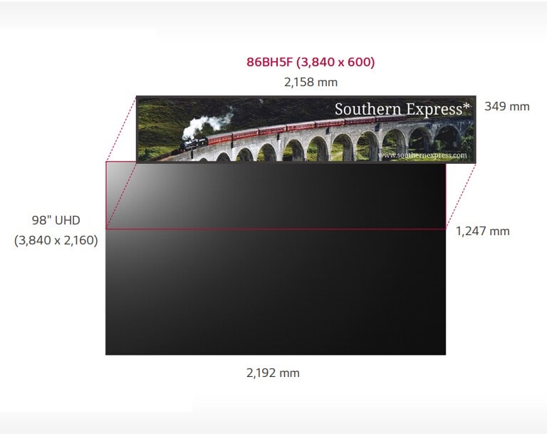 Ultra-HD-Auflösung (3.840 x 600)