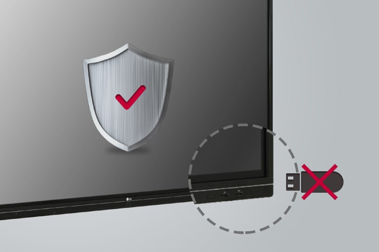 Der USB-Steckplatz kann aus Sicherheitsgründen blockiert werden, um unauthorisiertes Kopieren von Daten zu verhinden.