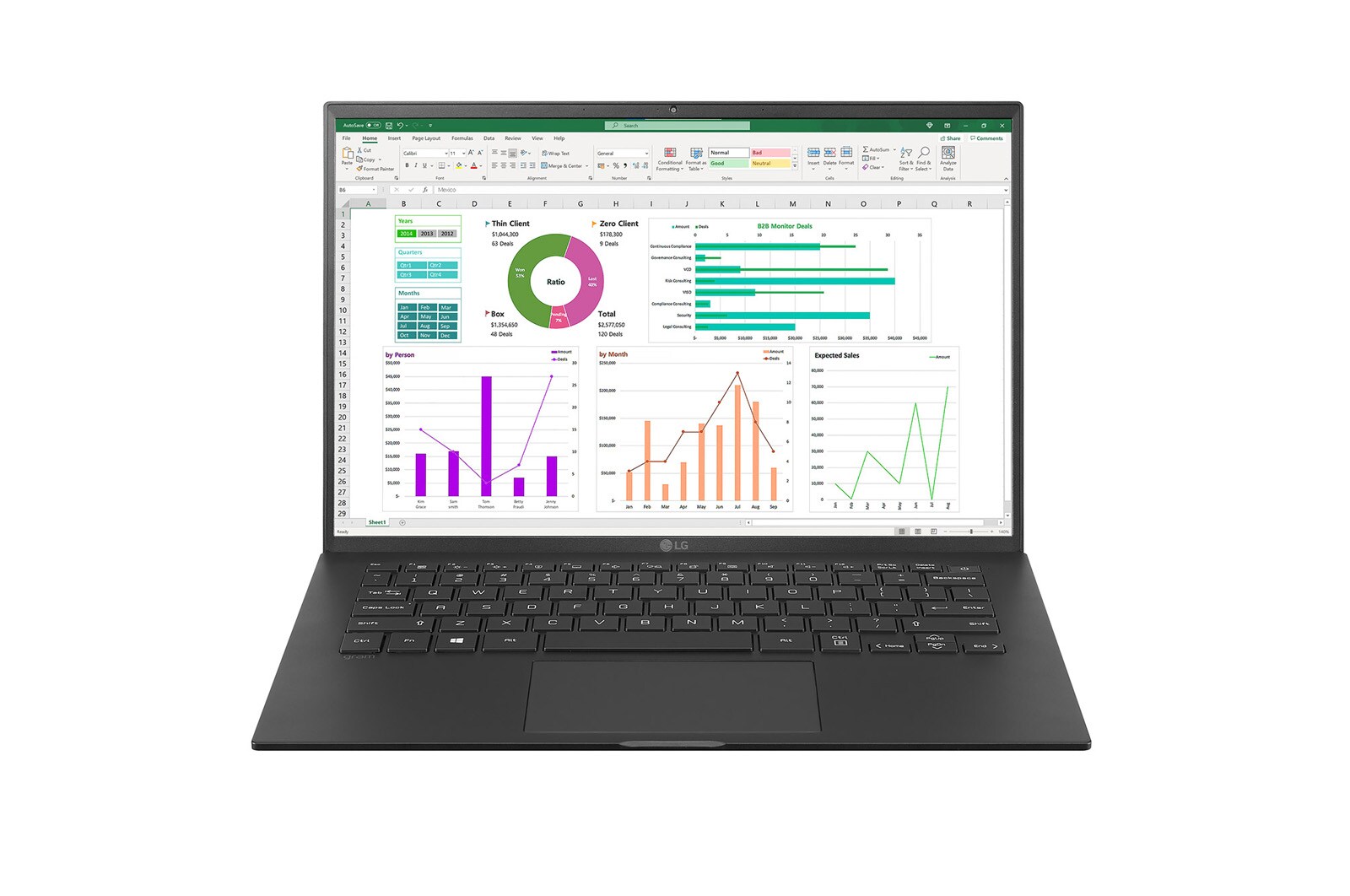 LG Mobile Thin Client mit 14 Zoll und 16:10 IPS-Display, 14ZT90P-G.AX36G