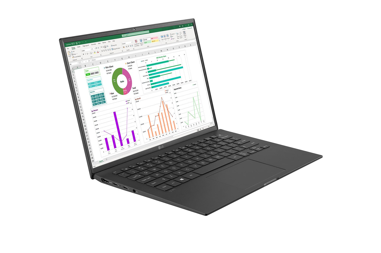 LG Mobile Thin Client mit 14 Zoll und 16:10 IPS-Display, 14ZT90P-G.AX36G