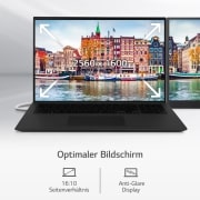 LG 17'' Notebook mit Windows 11 Pro | Intel® Core™ i7 Prozessor | 16GB LPDDR5 RAM | 512GB SSD | 80-WH-Akku | 17Z90Q-G.AP75G, 17Z90Q-G.AP75G