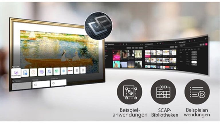 Eine Reihe von Aufgaben, die gleichzeitig erledigt werden können, werden einfach über die Web-OS-Plattform organisiert.