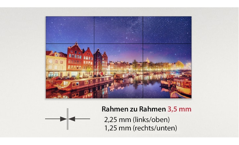 Der ultraschmale Rahmen liefert kontinuierlich farbintensive Bilder.