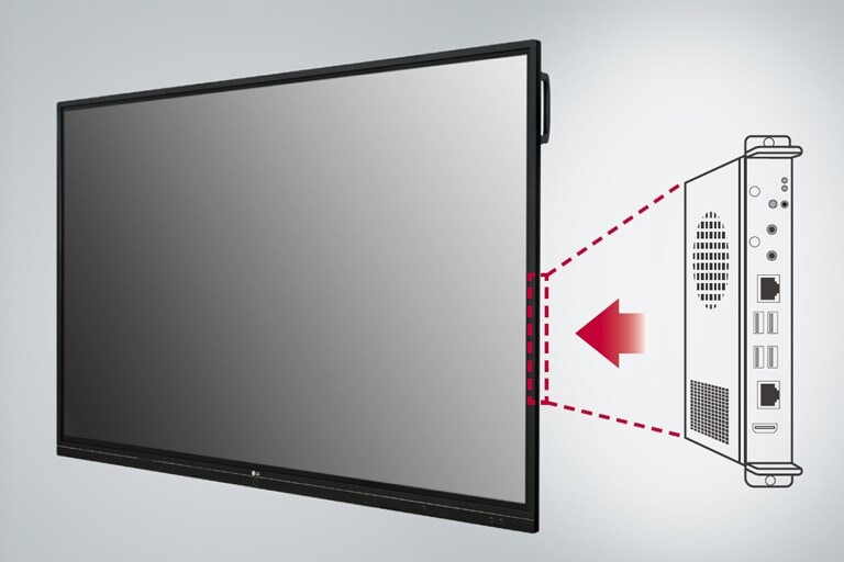 Der eingebaute OPS-Steckplatz ermöglicht den einfachen Anschluss an einen externen Desktop, der Ihnen erweiterte Funktionen bietet.