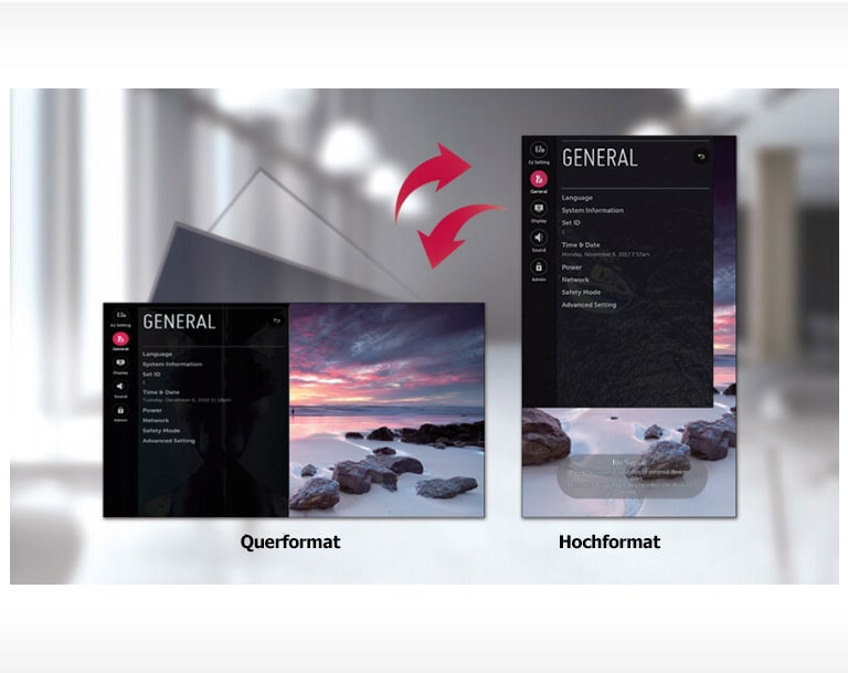 Spezielle GUI für die Ausrichtung im Hochformat1