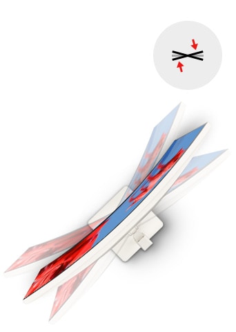 Der Monitor kann gedreht werden.