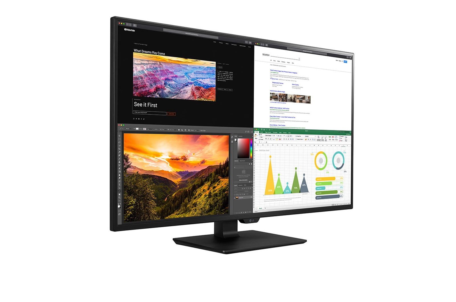 LG 42,5 Zoll UHD 4K IPS Monitor mit HDR10, 43BN70U-B