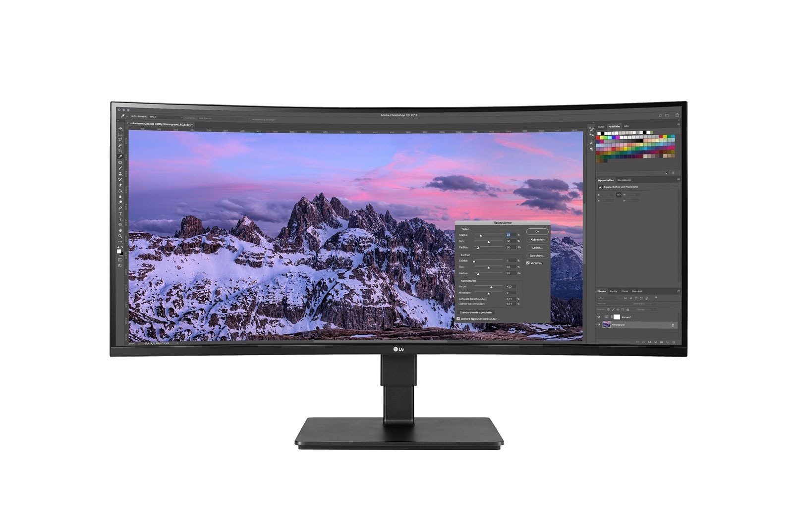 LG 35 Zoll Curved UltraWide™Monitor mit QHD-Auflösung und HDR10, 35BN77CP-B