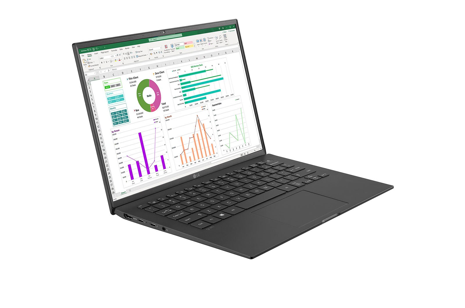 LG 14" Mobiler Thin Client mit Intel Pentium i3 der 11. Gen., Windows 10 IoT LTSC und IPS, 14ZT90P-G.AM12G
