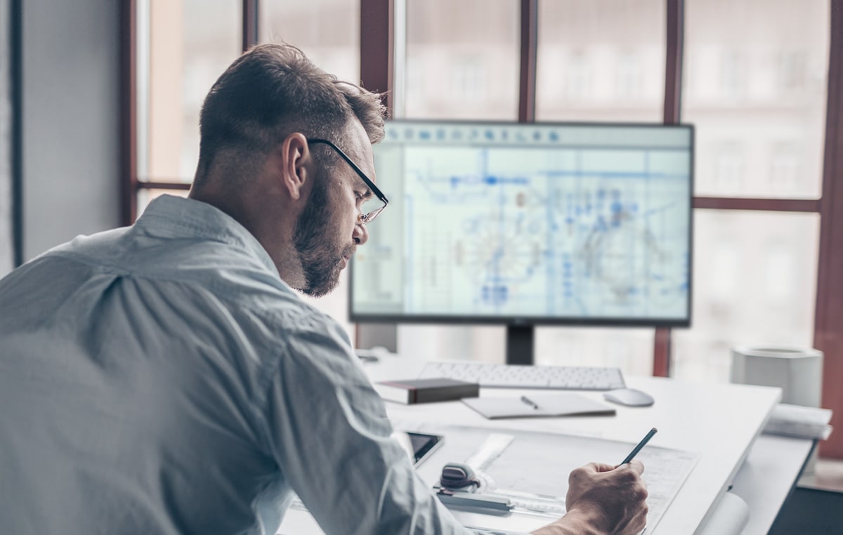 Szene eines Architekten mit 27BQ65UB.