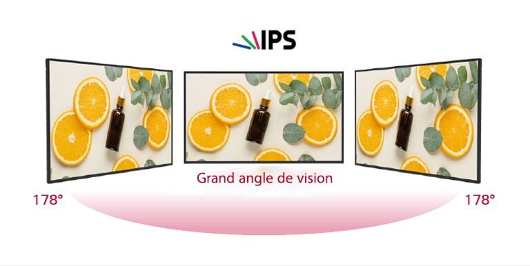 Avec un angle de vision large de 178 degrés, le contenu est visible sous tous les angles.