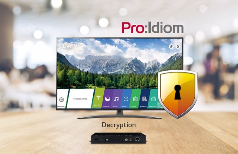A TV connected to the STB6500 is screening an art piece with Gallery Mode based on webOS 5.0.