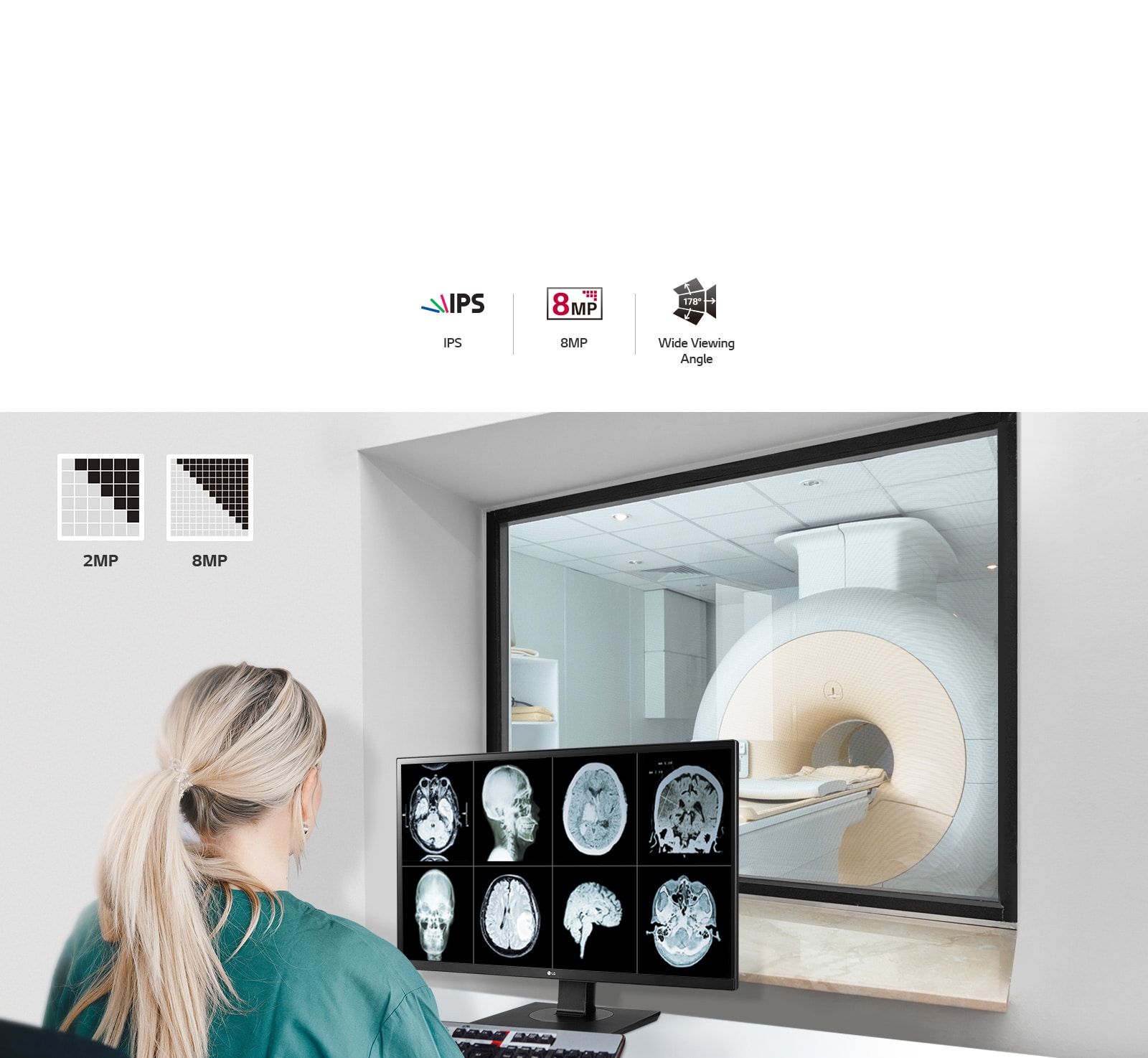 LG 27″ 8MP IPS clinical review monitor, front product view