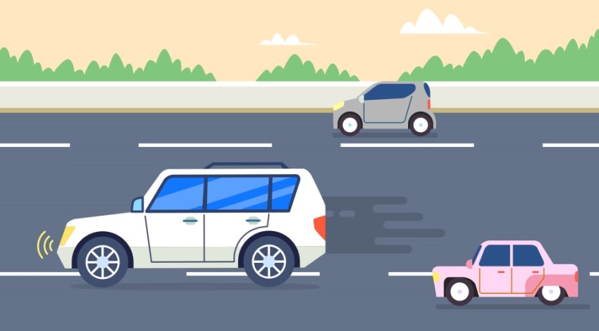 The ‘Lane Keeping Assistant’ function recognizes the road’s lanes and returns vehicles to their lane image